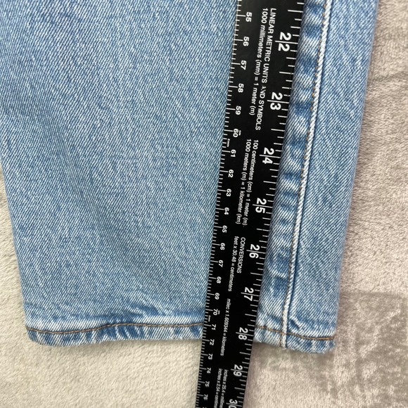 Levis Premium Wedgie Straight Jeans Womens 25 Blue Button Fly Distressed New Nwt - Picture 8 of 16